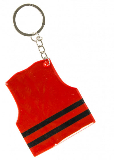 sleutelhanger veiligheidsvest junior 7 cm rood
