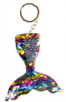 sleutelhanger vissenstaart 10 x 9 cm regenboog