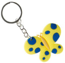 sleutelhanger vlinder meisjes 5,5 cm rubber geel