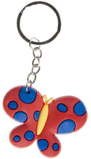 sleutelhanger vlinder meisjes 5,5 cm rubber rood