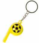 sleutelhanger voetbalfluitje 6 cm geel