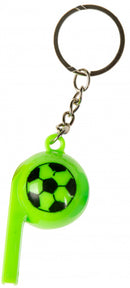 sleutelhanger voetbalfluitje 6 cm groen