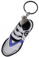 sleutelhanger voetbalschoen 7 cm zwart/wit/paars