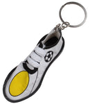 sleutelhanger voetbalschoen 7 cm zwart/wit/geel
