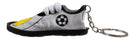 sleutelhanger voetbalschoen 7 cm zwart/wit/geel