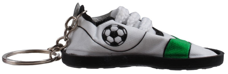 sleutelhanger voetbalschoen 7 cm zwart/wit/groen
