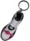 sleutelhanger voetbalschoen 7 cm zwart/wit/roze