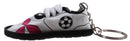 sleutelhanger voetbalschoen 7 cm zwart/wit/roze
