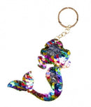 sleutelhanger zeemeermin 10 x 9 cm regenboog