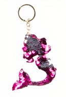 sleutelhanger zeemeermin 10 x 9 cm fuchsia