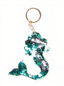 sleutelhanger zeemeermin 10 x 9 cm groen