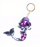 sleutelhanger zeemeermin 10 x 9 cm paars
