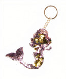 sleutelhanger zeemeermin 10 x 9 cm roze