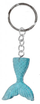 sleutelhanger zeemeerminstaart 4 cm blauw