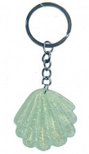 sleutelhanger schelp 4 cm groen