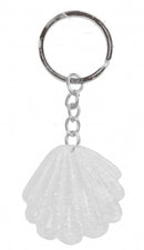 sleutelhanger schelp 4 cm wit