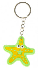 sleutelhanger zeester junior 5 cm rubber groen