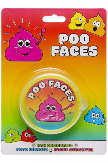 slijmfiguur Poo Faces junior 6 cm geel