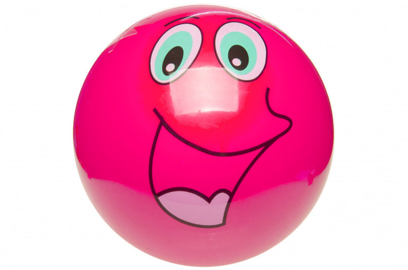 speelbal Smiling face junior 23 cm PVC roze