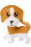 speelfiguur hond junior 7 cm bruin/wit