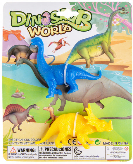 speelset dinosaurus jongens 10 cm blauw/geel 2-delig