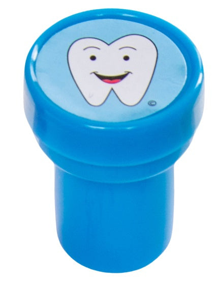 stempel tand 3,5 x 3 cm blauw