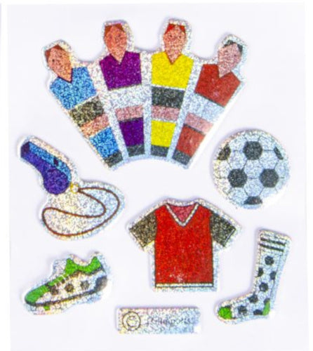 stickers glitter voetbal #3 junior 7-delig