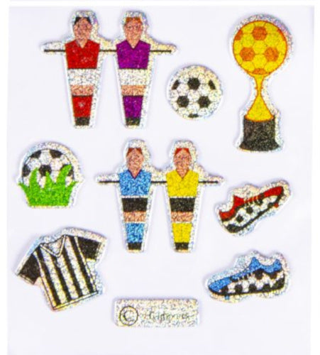 stickers glitter voetbal #4 junior 9-delig