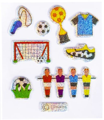 stickers glitter voetbal #1 junior 12-delig