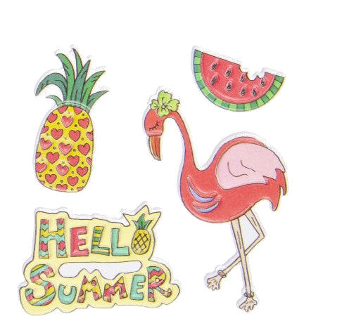 stickers kleding/tas ananas 15 x 11 cm 4-delig