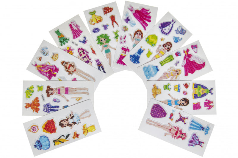 stickersvel aankleedpop meisjes 13 x 5 cm