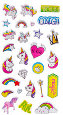 stickervel eenhoorn meisjes 21 x 10 cm 27-delig