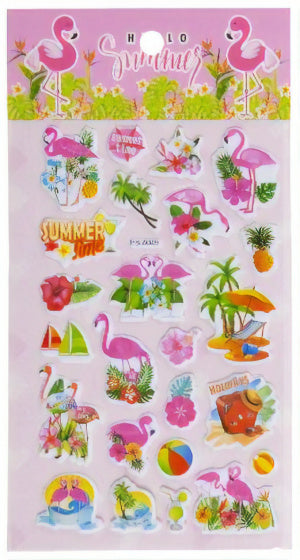 stickervel multicolor flamingo's 19 x 10 cm 24 stuks