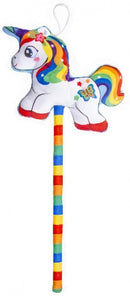 stokeenhoorn mini meisjes 25 cm pluche wit