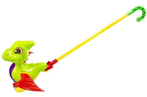 Stokroller dino 47 cm groen
