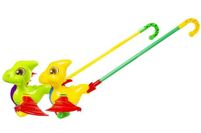 Stokroller dino 47 cm groen