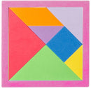vormenpuzzel Tangram foam 15,5 cm roze 9-delig