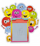 tekenbord met pen emoticons