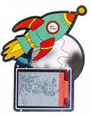 tekenbord met pen raket