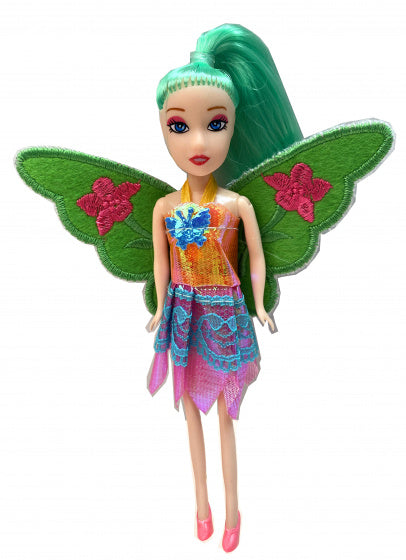 tienerpop elf met vleugels meisjes 16 cm groen