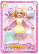 tienerpop met accessoires 10 cm geel 7-delig