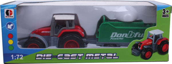 tractor Farmer Car kiepkar 1:72 diecast rood/groen