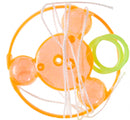trekschijfje junior 5,5 cm nylon oranje 5-delig