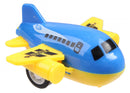 vliegtuig F-II jongens 5 cm pull-back blauw/geel