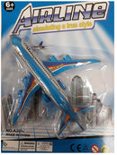 vliegtuig junior 13,5 x 13,5 cm blauw