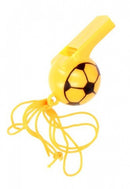voetbalfluitje jongens 25 cm geel 2-delig