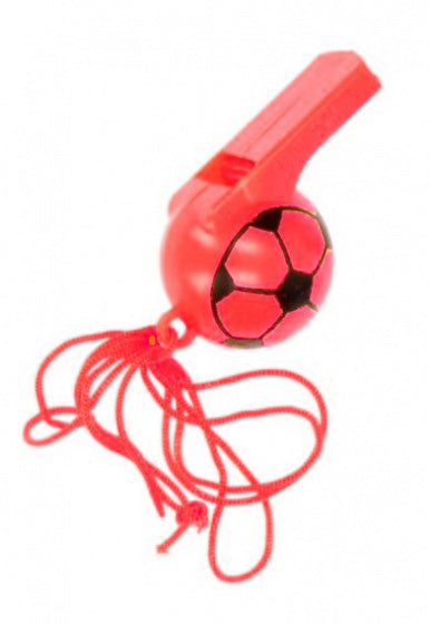 voetbalfluitje jongens 25 cm rood 2-delig