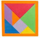 vormenpuzzel Tangram 15,5 cm foam oranje 9-delig
