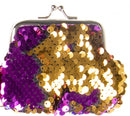 zeemeermin-portemonnee glitter 9 cm paars/goud
