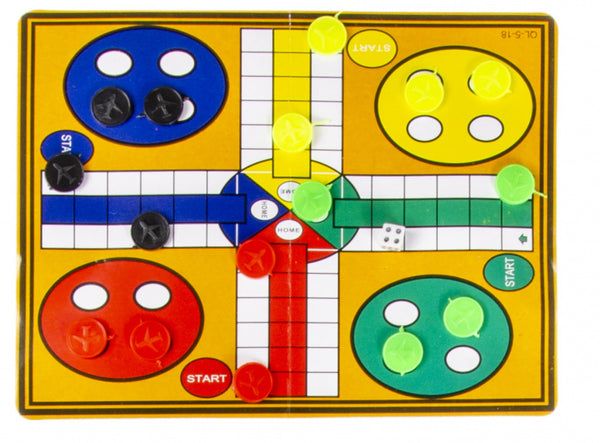 spel ludo 16,5 cm karton 18-delig